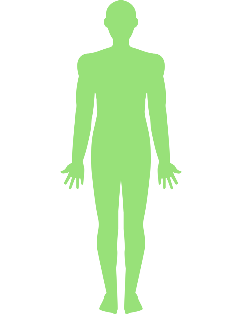 Green silhouette of human body